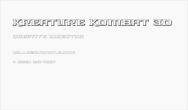 Kreature Kombat 3D Business Card