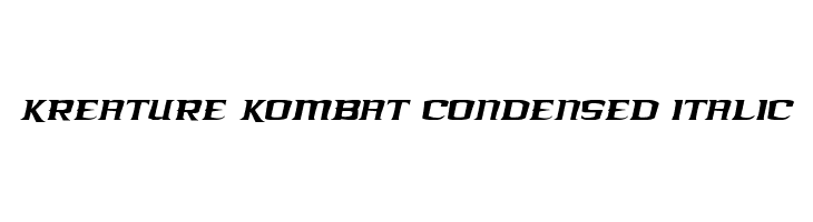 Kreature Kombat Condensed Italic  Frei Schriftart Herunterladen