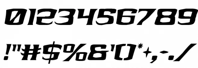 Kreature Kombat Condensed Italic Font OTHER CHARS