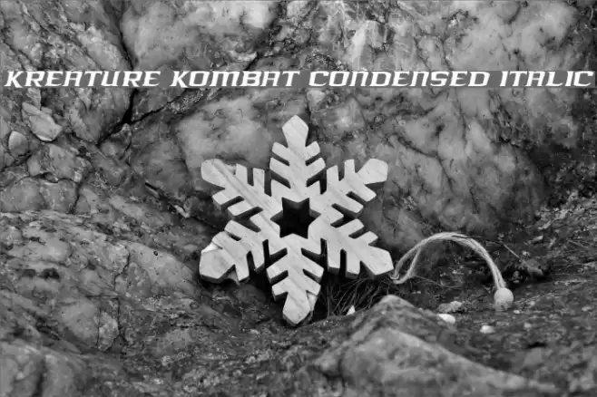 Kreature Kombat Condensed Italic Font examples