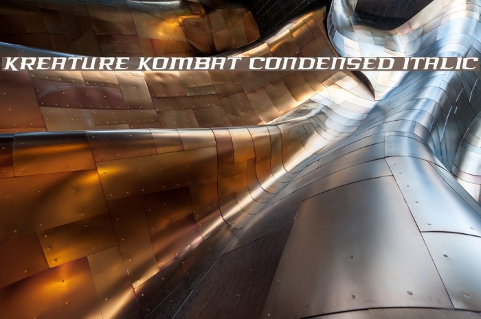 Kreature Kombat Condensed Italic Example 2