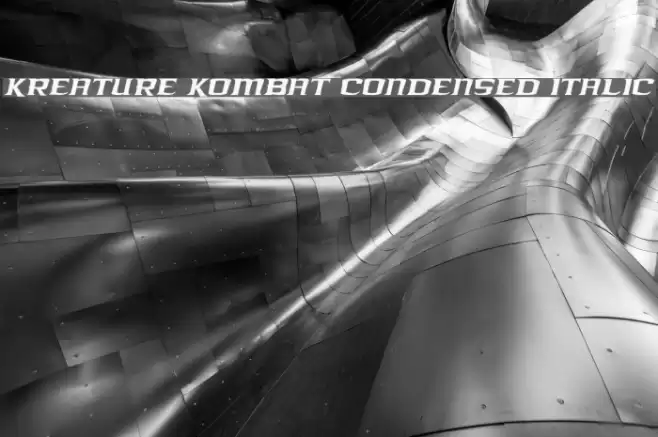 Kreature Kombat Condensed Italic Font examples
