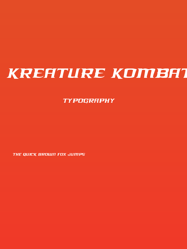Kreature Kombat Condensed Italic Poster