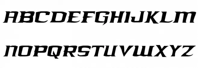 Kreature Kombat Condensed Italic Caratteri MINUSCOLO