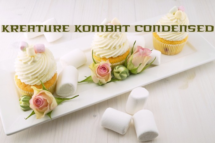 Kreature Kombat Condensed Font examples