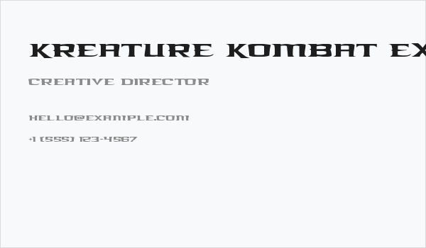 Kreature Kombat Expanded Business Card