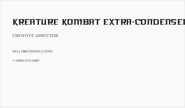 Kreature Kombat Extra-Condensed Business Card