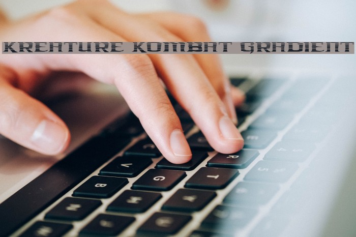 Kreature Kombat Gradient Font examples
