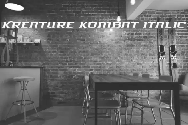 Kreature Kombat Italic Font examples