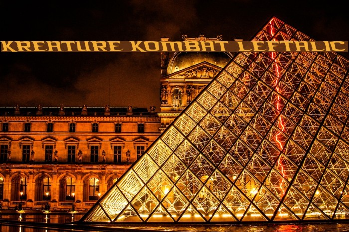 Kreature Kombat Leftalic Font examples