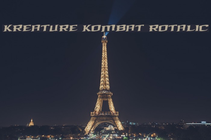 Kreature Kombat Rotalic Font examples
