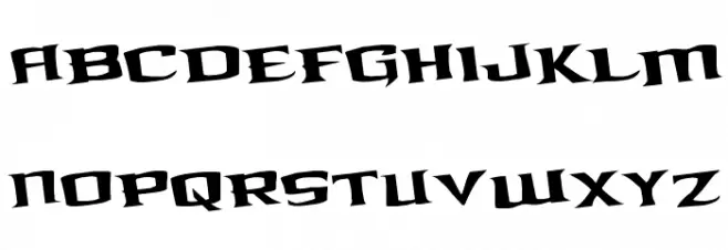 Kreature Kombat Rotated Schriftart Groß