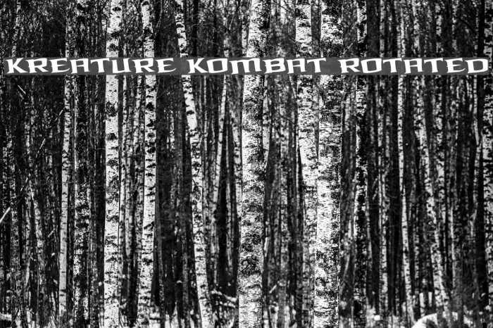 Kreature Kombat Rotated Font examples