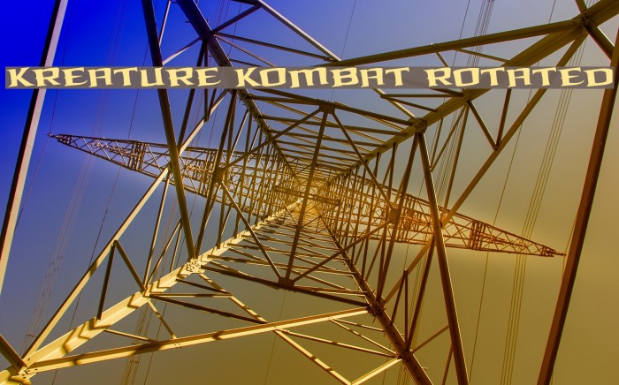 Kreature Kombat Rotated Font examples