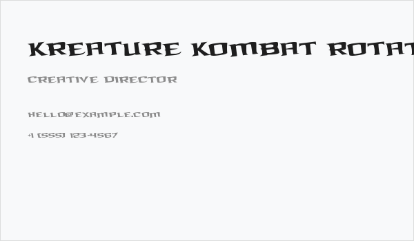 Kreature Kombat Rotated Business Card