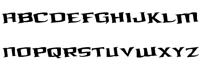 Kreature Kombat Rotated Font LOWERCASE