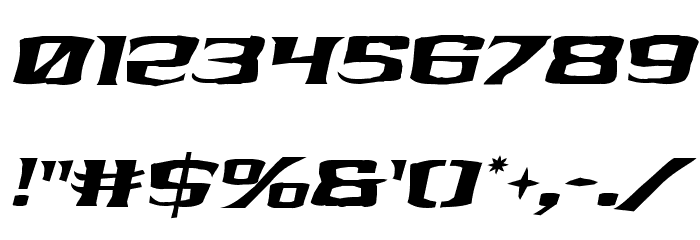 Kreature Kombat Rough Italic Font OTHER CHARS