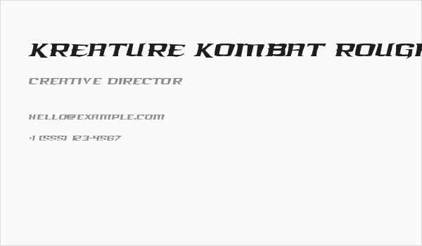 Kreature Kombat Rough Italic Business Card