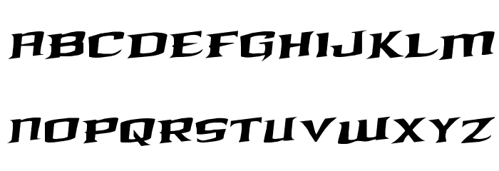 Kreature Kombat Staggered Rotalic Font LOWERCASE