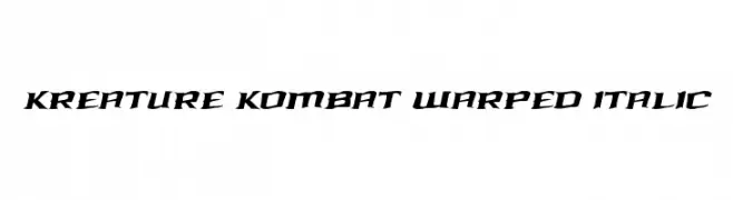 Kreature Kombat Warped Italic  Скачать бесплатные шрифты