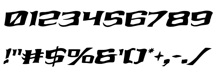 Kreature Kombat Warped Italic Font OTHER CHARS