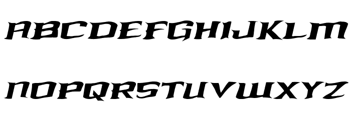 Kreature Kombat Warped Italic Font LOWERCASE