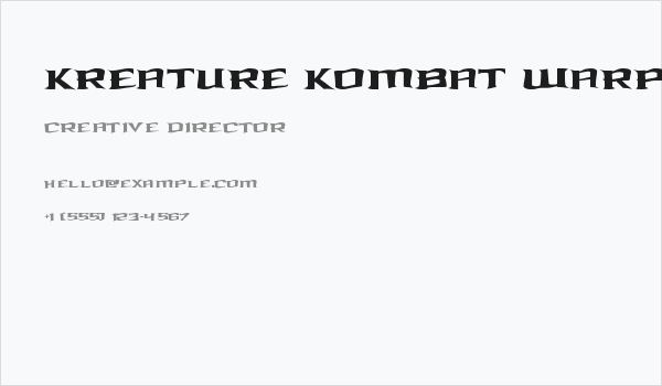 Kreature Kombat Warped Business Card
