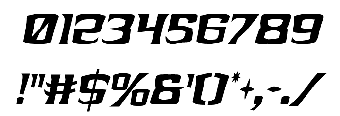 Kreature Kombat Xtra-Condensed Italic Font OTHER CHARS