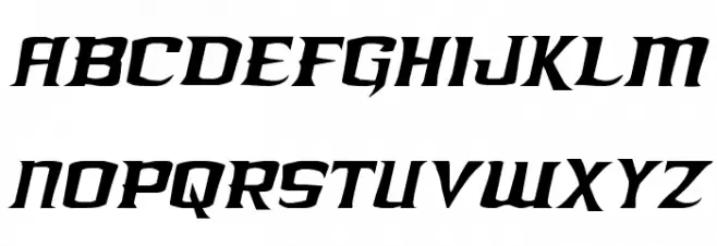 Kreature Kombat Xtra-Condensed Italic Polices MAJUSCULES