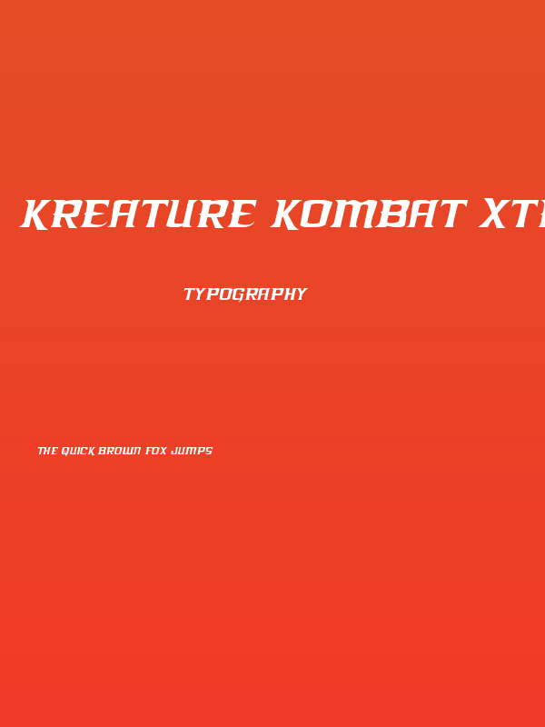 Kreature Kombat Xtra-Condensed Italic Poster