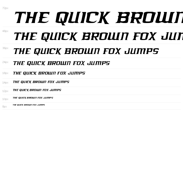 Kreature Kombat Xtra-Condensed Italic Waterfall