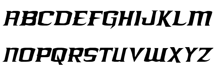 Kreature Kombat Xtra-Condensed Italic Font LOWERCASE