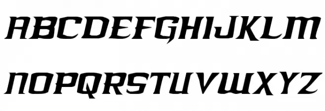 Kreature Kombat Xtra-Condensed Italic Caratteri MINUSCOLO