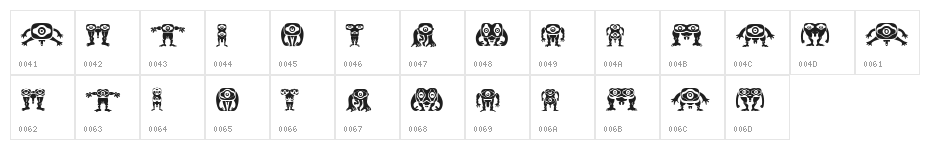 Kreaturen Regular Character Map