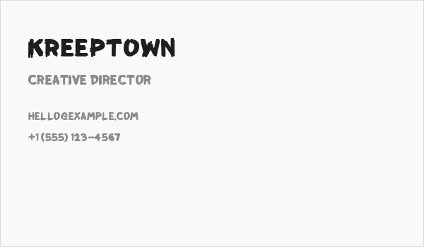 KreepTown Business Card