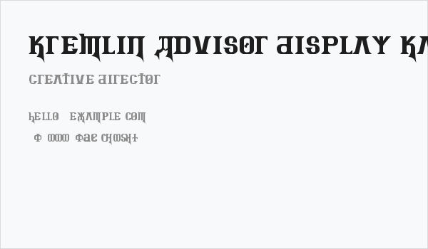 Kremlin Advisor Display Kaps Bold Business Card