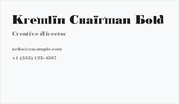 Kremlin Chairman Bold Business Card