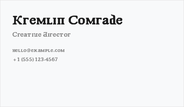 Kremlin Comrade Business Card