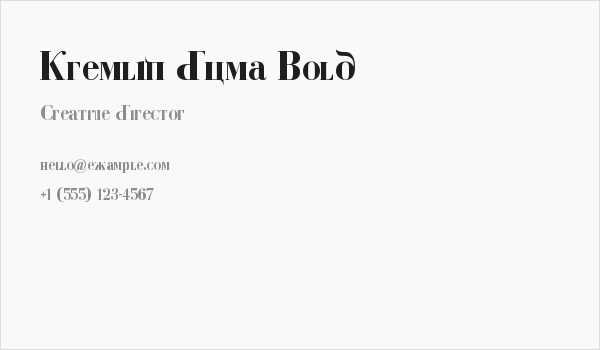 Kremlin Duma Bold Business Card