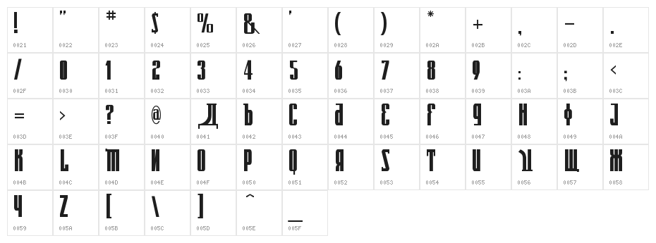 Kremlin Emperor Bold Character Map