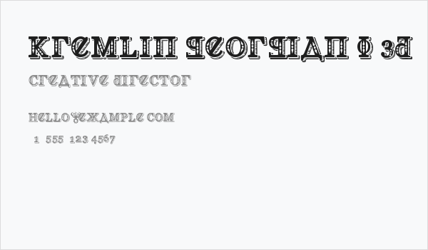 Kremlin Georgian I 3D Business Card