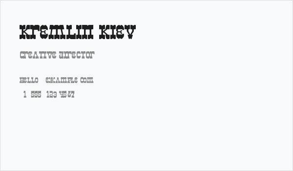 Kremlin Kiev Business Card