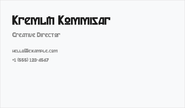 Kremlin Kommisar Business Card