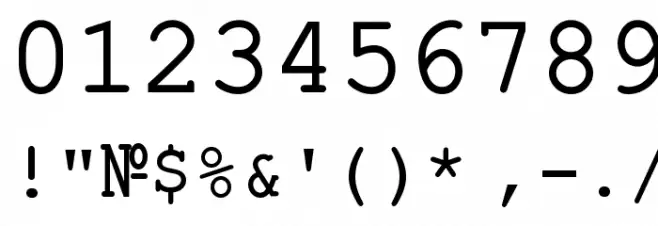 Kremlin Kourier II Font OTHER CHARS