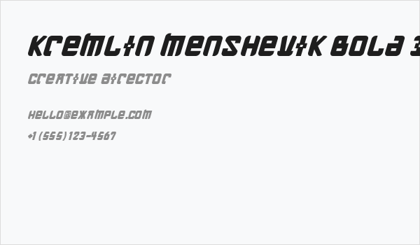 Kremlin Menshevik Bold Italic Business Card