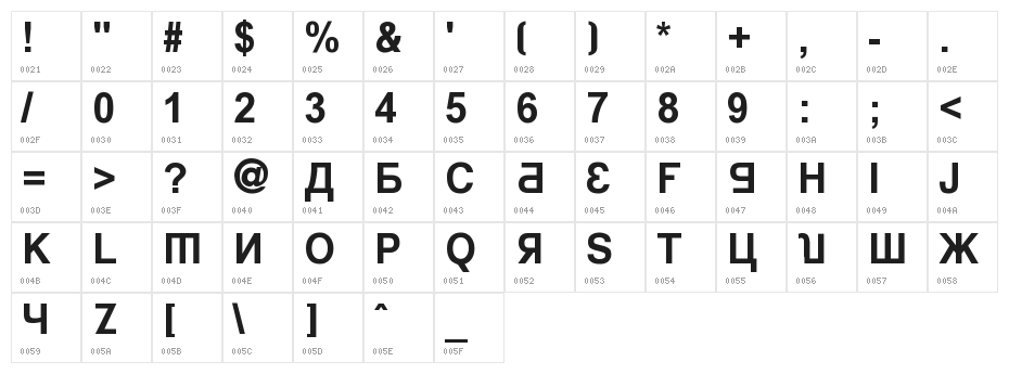 Kremlin Minister Bold Character Map