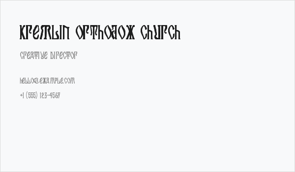 Kremlin Orthodox Church Business Card