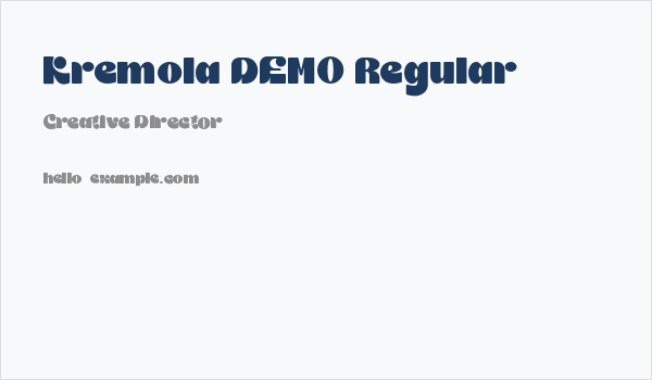 Kremola DEMO Regular Business Card
