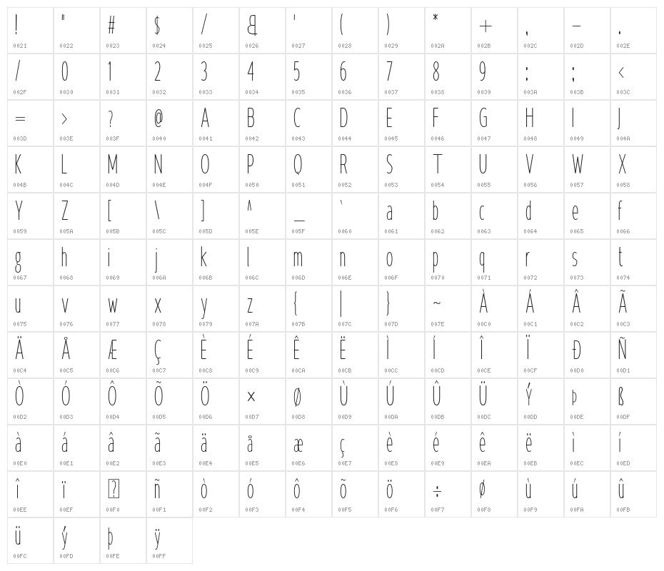 KrempengSans Character Map