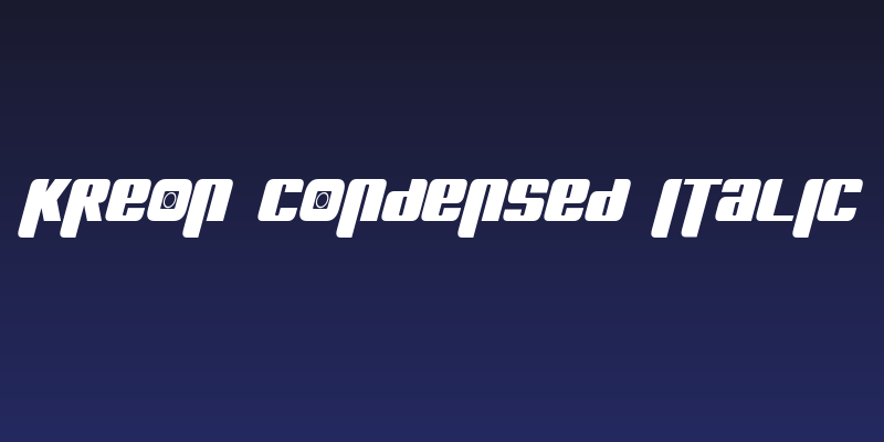 Kreon Condensed Italic Social Header